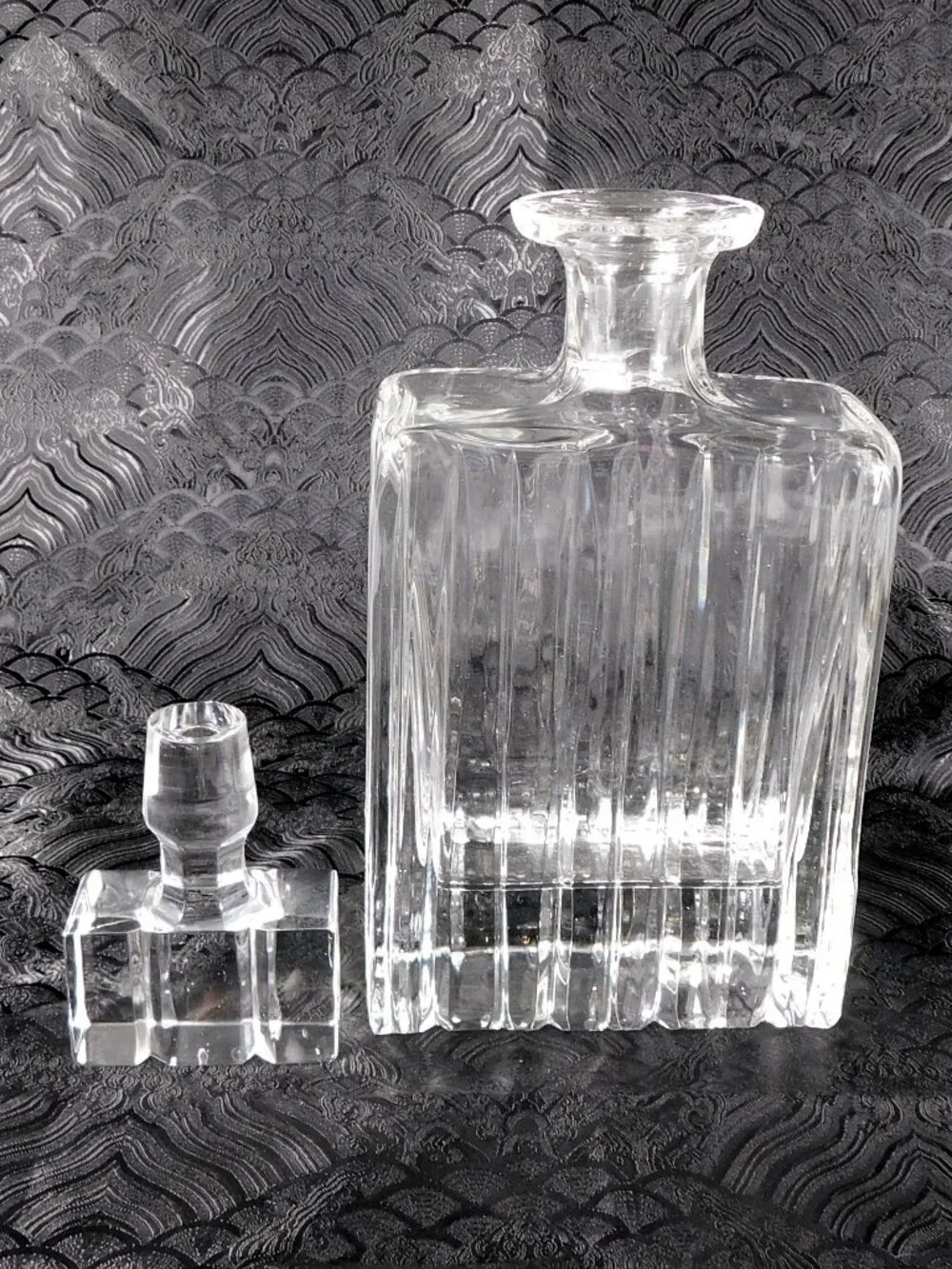 Royal Gallery Ridged Cut Crystal Rectangular Decanter # 27687